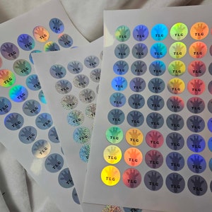 Autocollants holographiques personnalisés/logo de plusieurs formes et tailles - personnalisés - sur mesure - votre conception - peuvent être découpés ou découpés