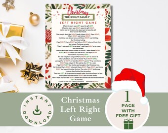 Christmas Left Right Game, Festive Gift Exchange (PDF)
