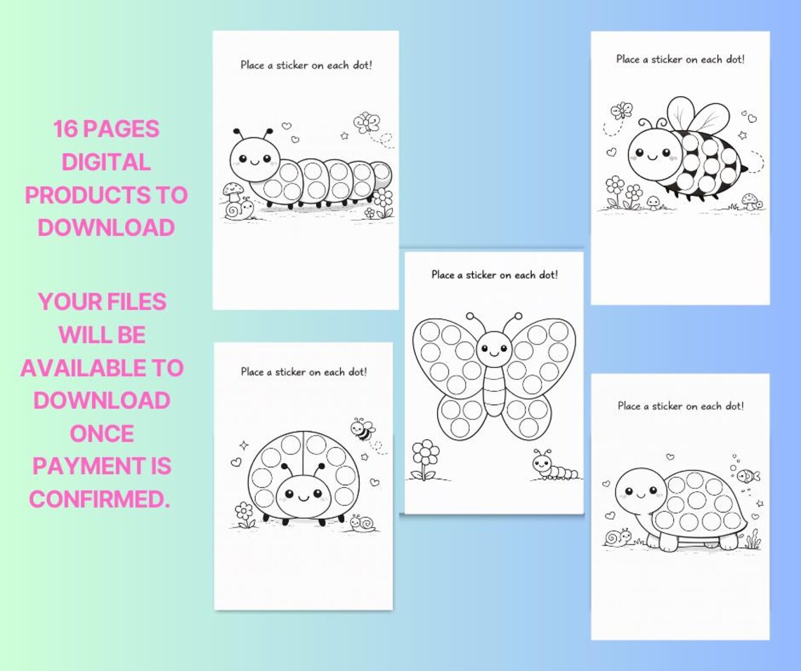 16 Worksheets Preschool Sticker Dot Activity Pages | Fine Motor Skills ...