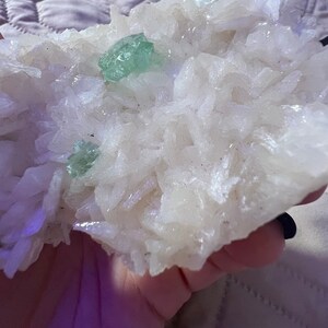 Green Apophyllite Disco Ball with Stilbite