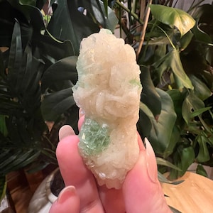 Green Apophyllite Disco Ball with Stilbite