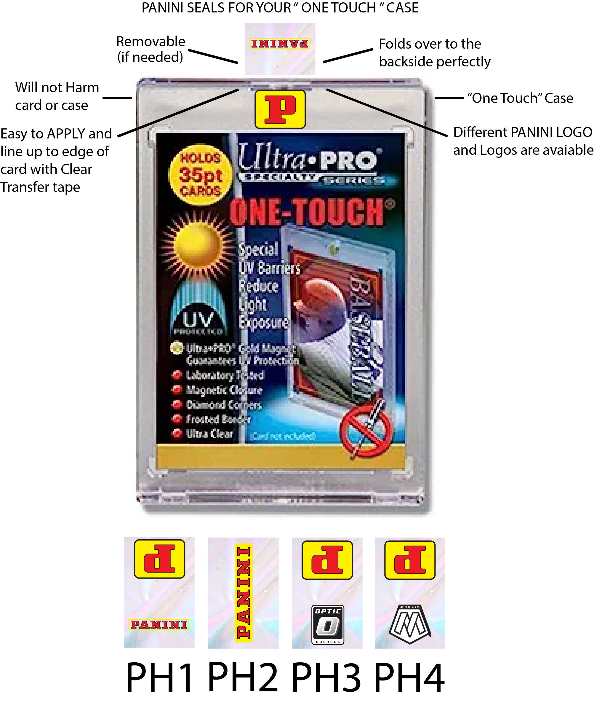One Touch Case Holo Labels Security Seal Panini Trading Cards Sports