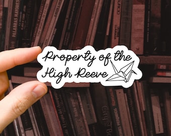 Geboeide sticker eigendom van de High Reeve Paper Crane
