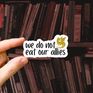 Pegatina del cuarto ala Andarna No comemos a nuestros aliados Dragón de hierro Llama Ónice Tormenta