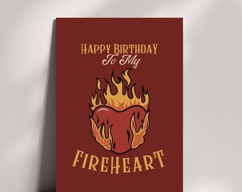 TOG Fireheart Birthday Card | Card for Book Lovers | Bookish Bestie Birthday Card | Gift for Bestie | BookTok
