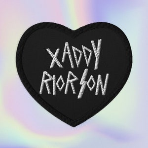 Xaddy Riorson Black Heart Embroidered Patch Fourth Wing Iron Flame Xaden