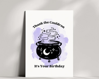 Thank the Cauldron its your Birthday | ACOTAR birthday card | book birthday card | bookworm bestie | Romantasy Booktok Bookish Rhysand