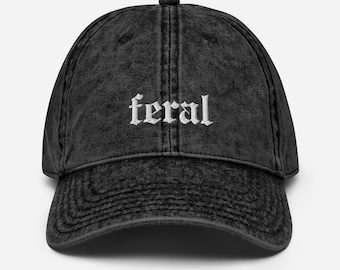 Feral Embroidered Vintage Cap | Bookish Hat | Hat for Romance Reader | Romantasy Merch | Booktok Hat