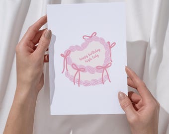 ACOTAR Birthday Card | Happy Birthday High Lady | Vintage Heart Cake Birthday Card | Bookworm Birthday | Bestie Birthday Card | Book Lover