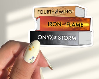 Quatrième aile Iron Flame Onyx Storm Sticker Série de livres Empyrean Dos de livres Sticker bouteille d'eau Sticker pour ordinateur portable Sticker livresques