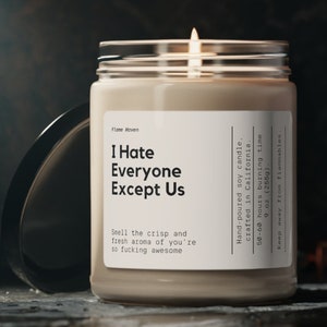 I Hate Everyone Except Us, Funny Candle For Her, Best Friend Birthday, Best Friend Gifts, Gifts For Her, Besties Gift, Best Friends Forever
