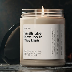 Smells Like New Job In This Bitch Soy Candle, Funny Gift For New Job, Job Acceptance Gift, New Job Gift, Eco Friendly 9oz Soy Candle