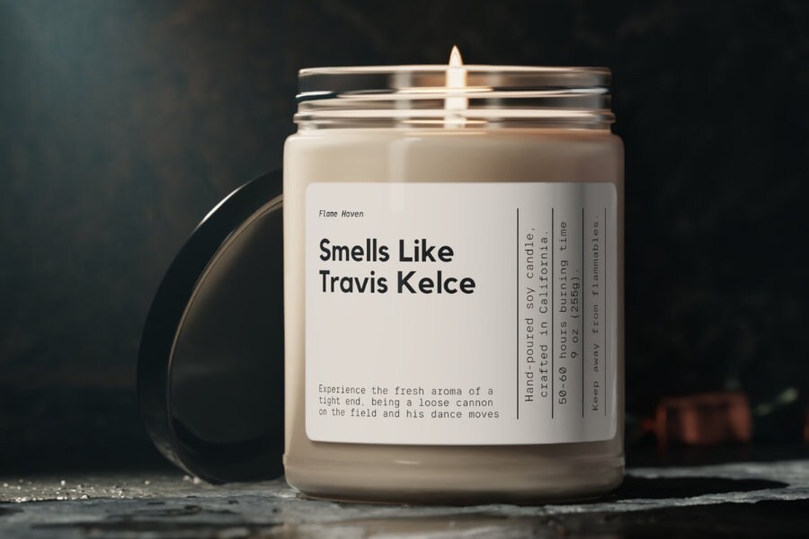 Smells Like Travis Kelce Candle, Football NFL Candle, KC Chiefs Inspired, Man Cave Candle, Athlete Inspired, Taylor Swift, Unique Gift Idea