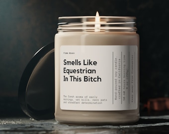Ruikt naar paardensport in deze teef sojawaskaars, grappig cadeau voor vrouwen, paardenkaars, hippische schuurcadeau, paardenmeisje cadeau, dierenliefhebber