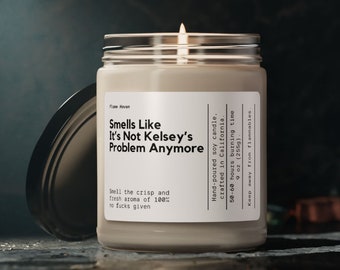 Smells Like It's Not Name's Problem Anymore Candle, Personalized Name Retirement Celebration Gift, Personalized Name Leaving Candle Gift