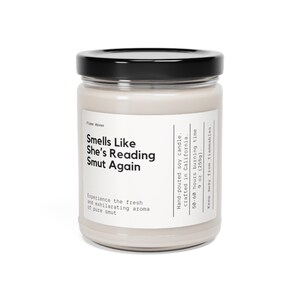 Huele como si estuviera leyendo Smut otra vez, Vela Smut, Vela de libro, Regalo Smut, Vela de lector romántico, Vela de libros obscenos, Regalos de libros picantes imagen 2