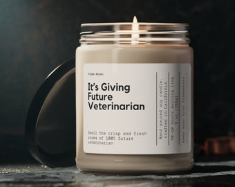 Es gibt zukünftige Tierarzt-Sojawachs-Kerze, Veterinär-Studenten-Geschenk, Tierarzt-Geschenk, neuer Tierarzt-Schulstudent, umweltfreundliche 9-Unzen-Kerze