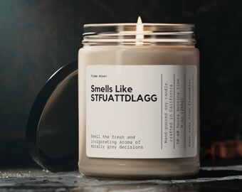 Świeca STFUATTDLAGG, Świeca do czytania, Świeca Smut, Świeca książkowa, Prezent Smut, Świeca dla czytelnika romansów, Świeca Smutty Books, Pikantne prezenty książkowe