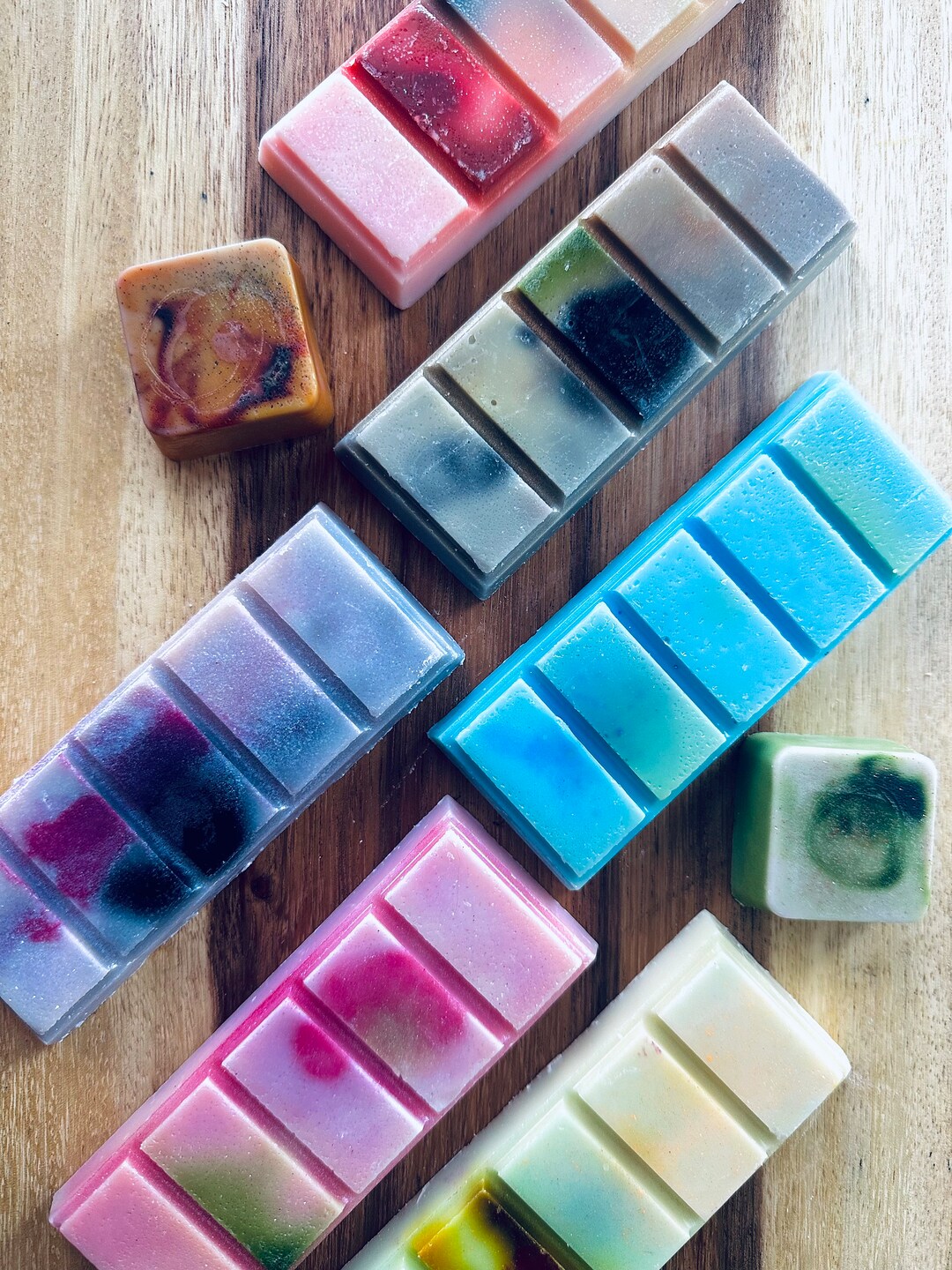 Six Wax Melts 1.8 Oz With Two .50 Oz Samples Each Wax Melt Coconut Wax Melts Hand Poured Wax