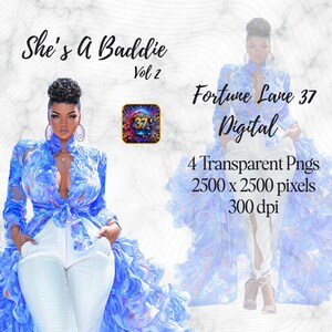 African American Women Digital Art, Glam Beauties Clipart, Fashion Girl Clipart, PNG Digital Download for Commercial Use, Clipart Bundle