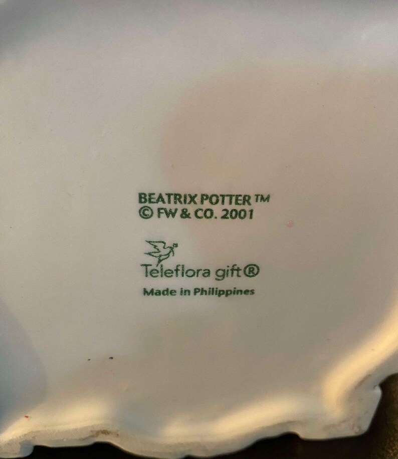 Vintage Beatrix Potter Peter Rabbit Ceramic Planter White Fence ...