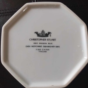 Vintage Christopher Stuart Dresden Blue Sugar Dish with Lid Beautiful Porcelain Fine China 5 x 3.5 image 3