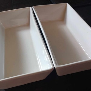 Set of two White Rectangular Table Tops Gallery Alfred serving Dishes 10 x 5 image 2