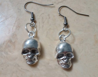 Goth Punk 3D Skull Dangle Earrings