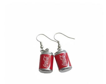 Cola Can Soda Pop Inspired Foodie Lovers Novelty Earrings