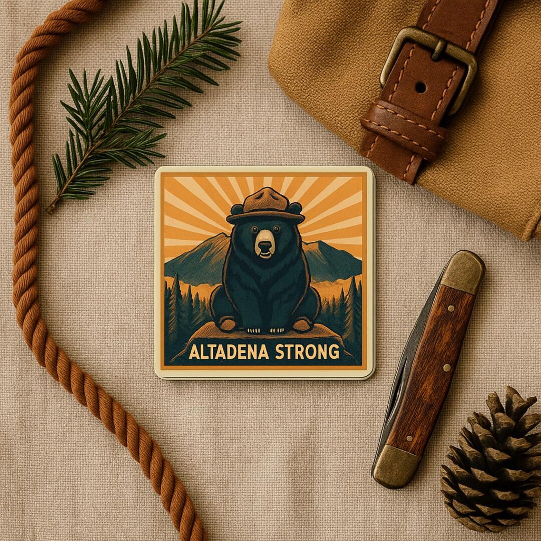 Ranger Bear Altadena Strong Sticker - Etsy