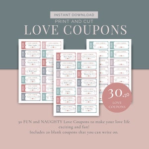 Couples Love Coupons PNG, Printable Love Coupons, Valentines Coupon, Date Night Ideas, Love coupons for Him, Print and Cut Love coupons