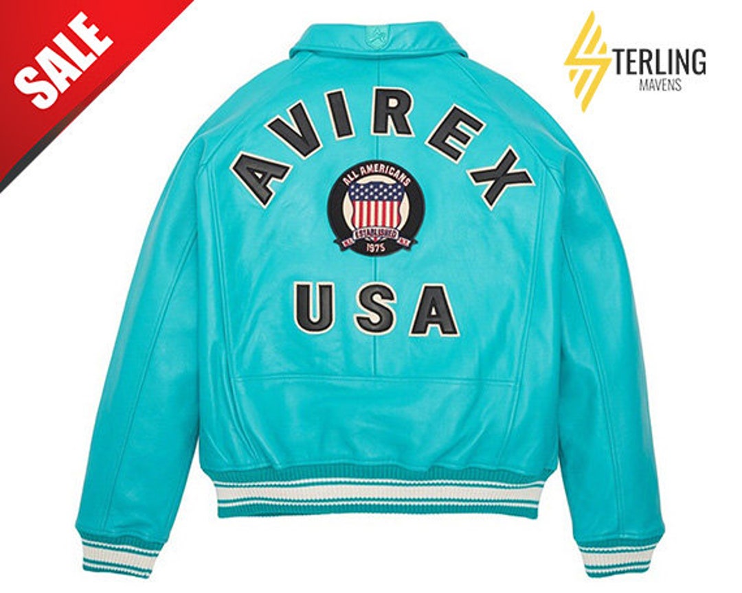 AVIREX Jacket USA Edition Icon Jacket Sky Blue Color Military Bomber