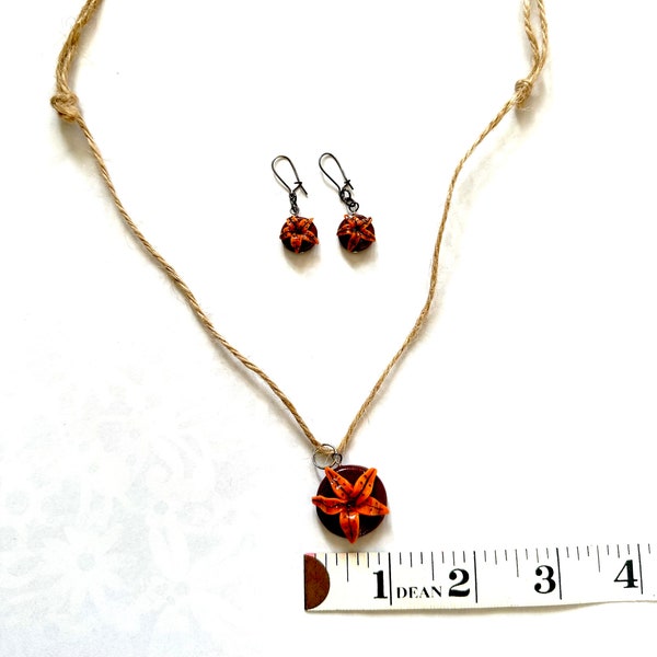 Tiger Lily Earring and Necklace Set