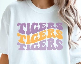 Retro Preppy Tigers Game Day Tshirt, Geaux Tigers