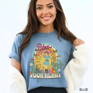 Bless Your Heart Tshirt, Retro Cowgirl Shirt, Western Shirt, Bless Your Heart, Comfort Color, Western Cowgirl, Southern Saying, Womens Shirt