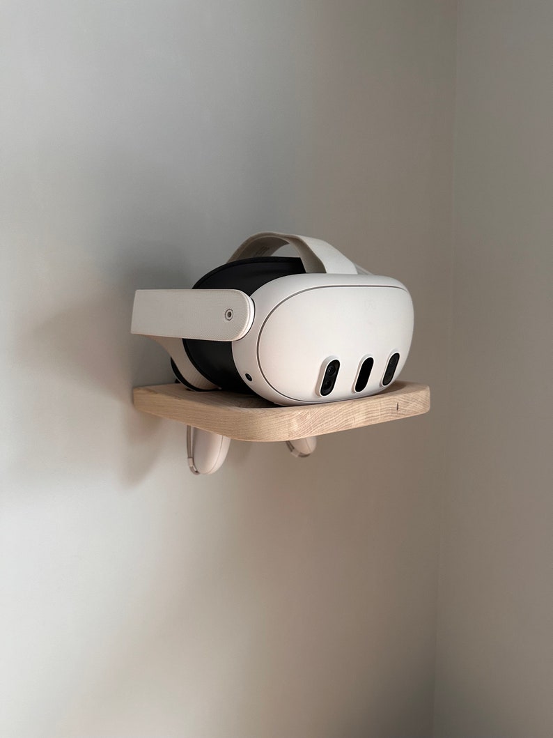 Handcrafted Meta Quest 3 VR Headset Wall Mount Stand Premium Wood Etsy