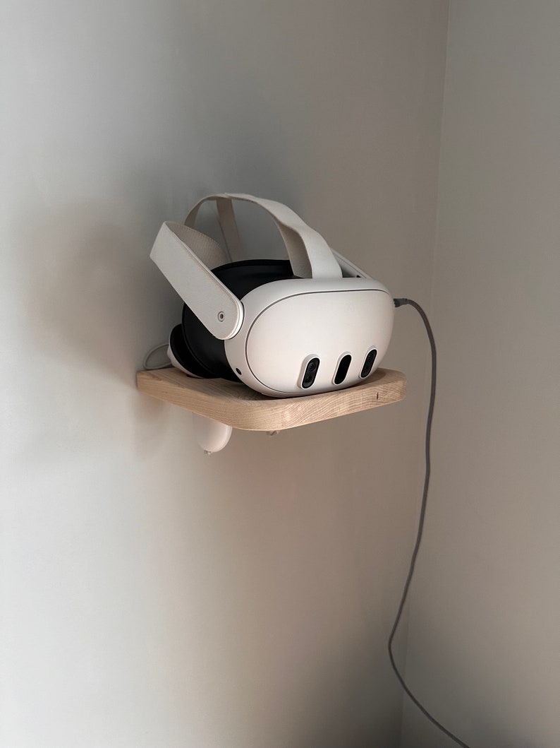 Handcrafted Meta Quest 3 VR Headset Wall Mount Stand Premium Wood Etsy