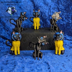 Coraline inspired Cat figurines