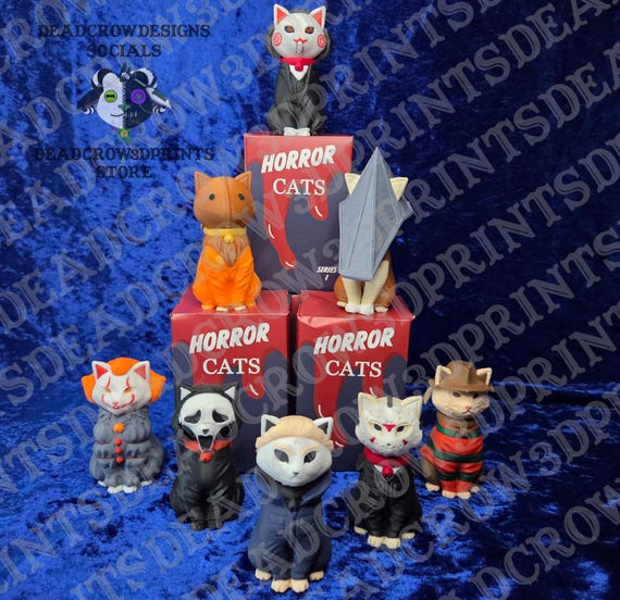 Horror Cat Mystery Blind Box Series 1 | 3D Printed Spooky Horror collectables