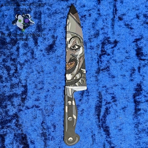Terrifier Art the Clown knife bookmark | Hand-painted gift for horror lovers