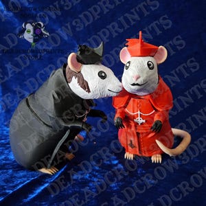 Cardinal Copia Rat Sculpture - Ghost Band Fan Art, Unique Home Decor