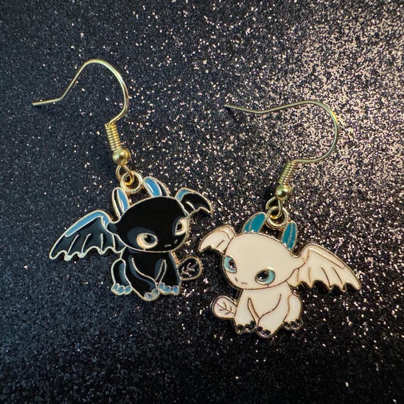 Toothless & Light Fury Inspired Dangle Earrings - Epic Universe, How to Train Your Dragon