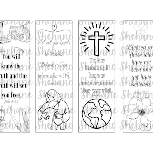 John Bible Journaling, Bookmark, Bible Journaling Template, Bible Coloring, Scripture Art, Bible Art, Scripture Coloring, Printable