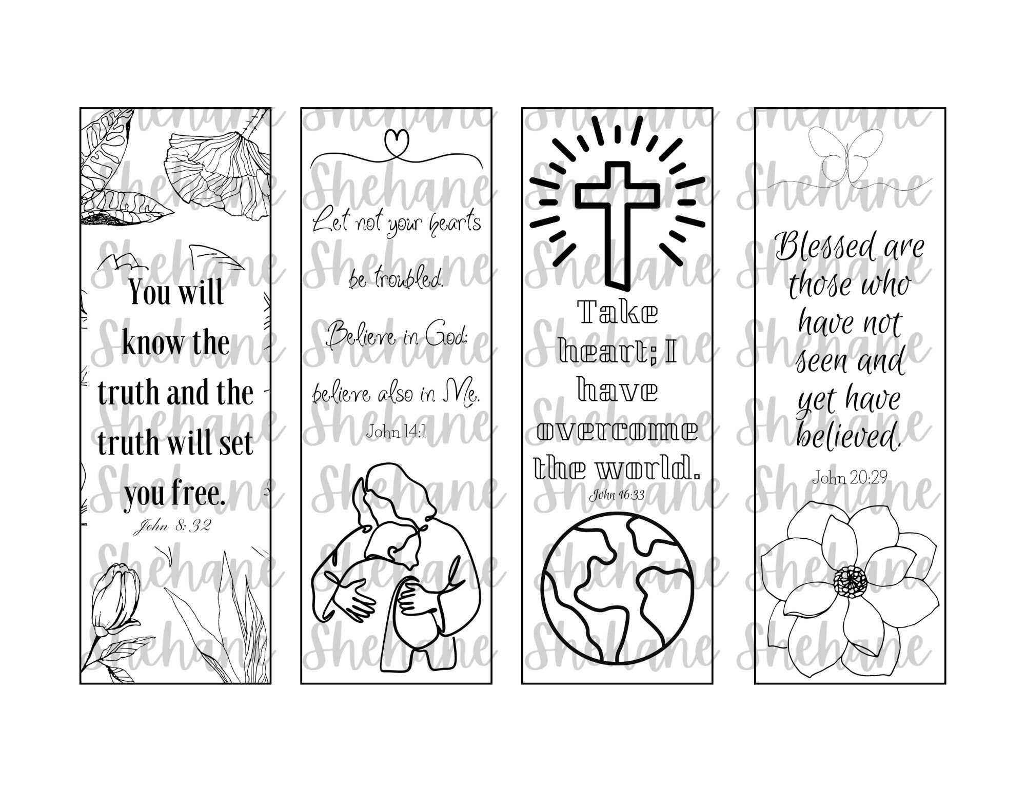 John Bible Journaling, Bookmark, Bible Journaling Template, Bible