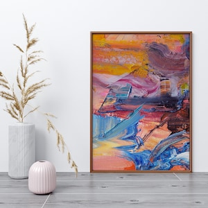 Large Abstract Painting Print Colorful Wall Art Large Modern Decor Abstract Modern Art Multicolor Painting Vibrant Colors Digital Artwork