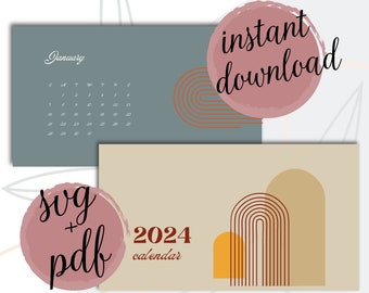 2024 Boho Calendar Printable