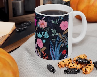 Taza de cerámica con diseño floral de flores, 11 oz, Tazas populares superventas, Artículo más vendido, Regalos menores de 10 años, Idea de regalo de tendencia en Etsy, Artículo más vendido