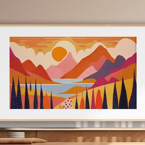 Large Boho Abstract Painting Print Colorful Wall Art Large Modern Decor Abstract Modern Art Multicolor Painting Vibrant Colors Digital Art