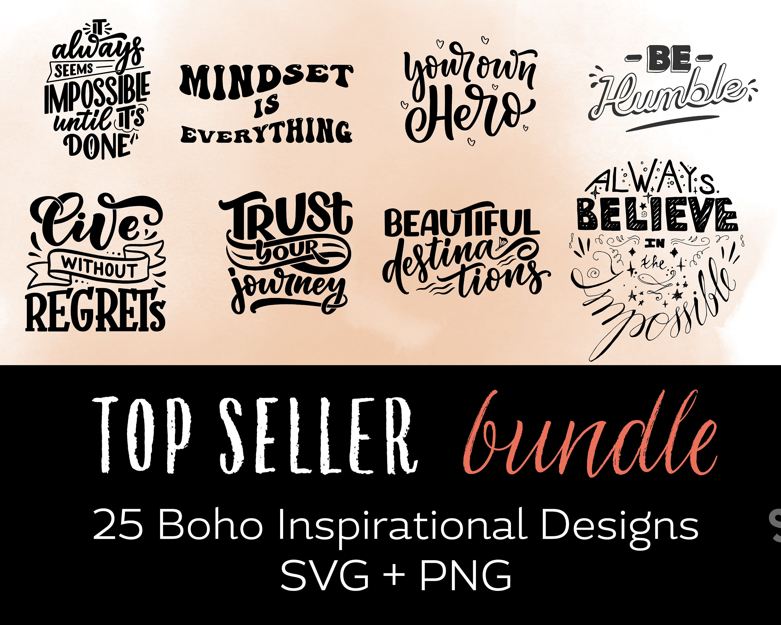 Boho Motivational SVG PNG Bundle | Self Love Svg Bundle L Inspirational ...