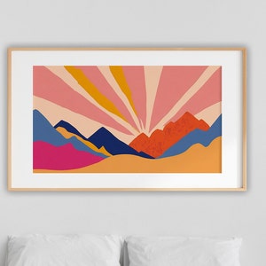 Large Boho Abstract Painting Print Colorful Wall Art Large Modern Decor Abstract Modern Art Multicolor Painting Vibrant Colors Digital Art